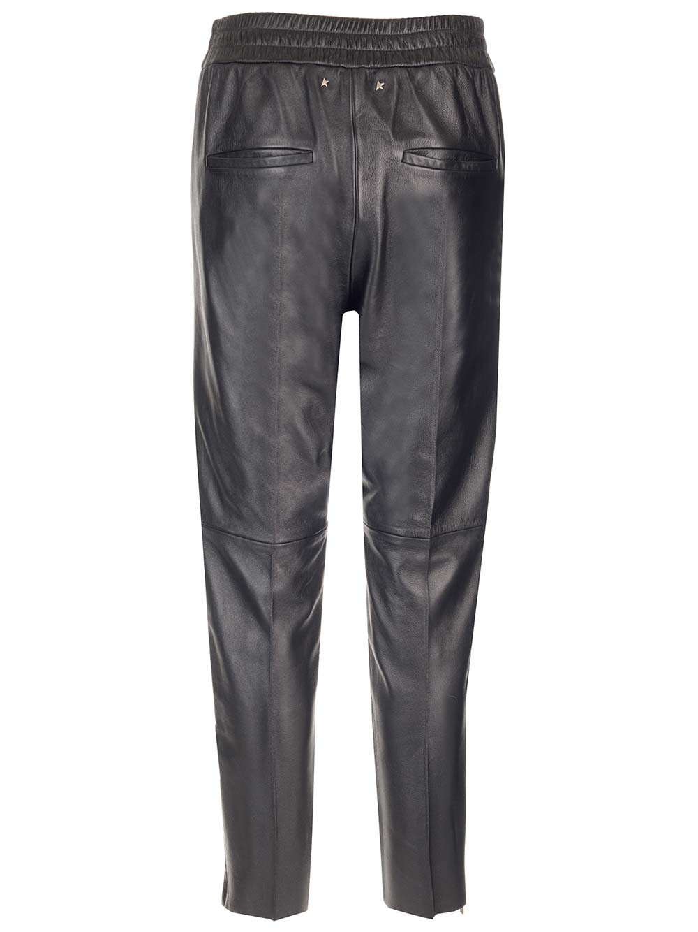 Shop Golden Goose Nappa Leather Jogger Pants In Black