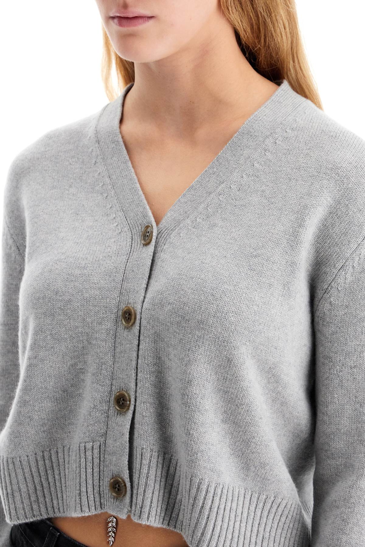 Shop Lisa Yang Cropped Cashmere Cardigan In Dove Grey (grey)