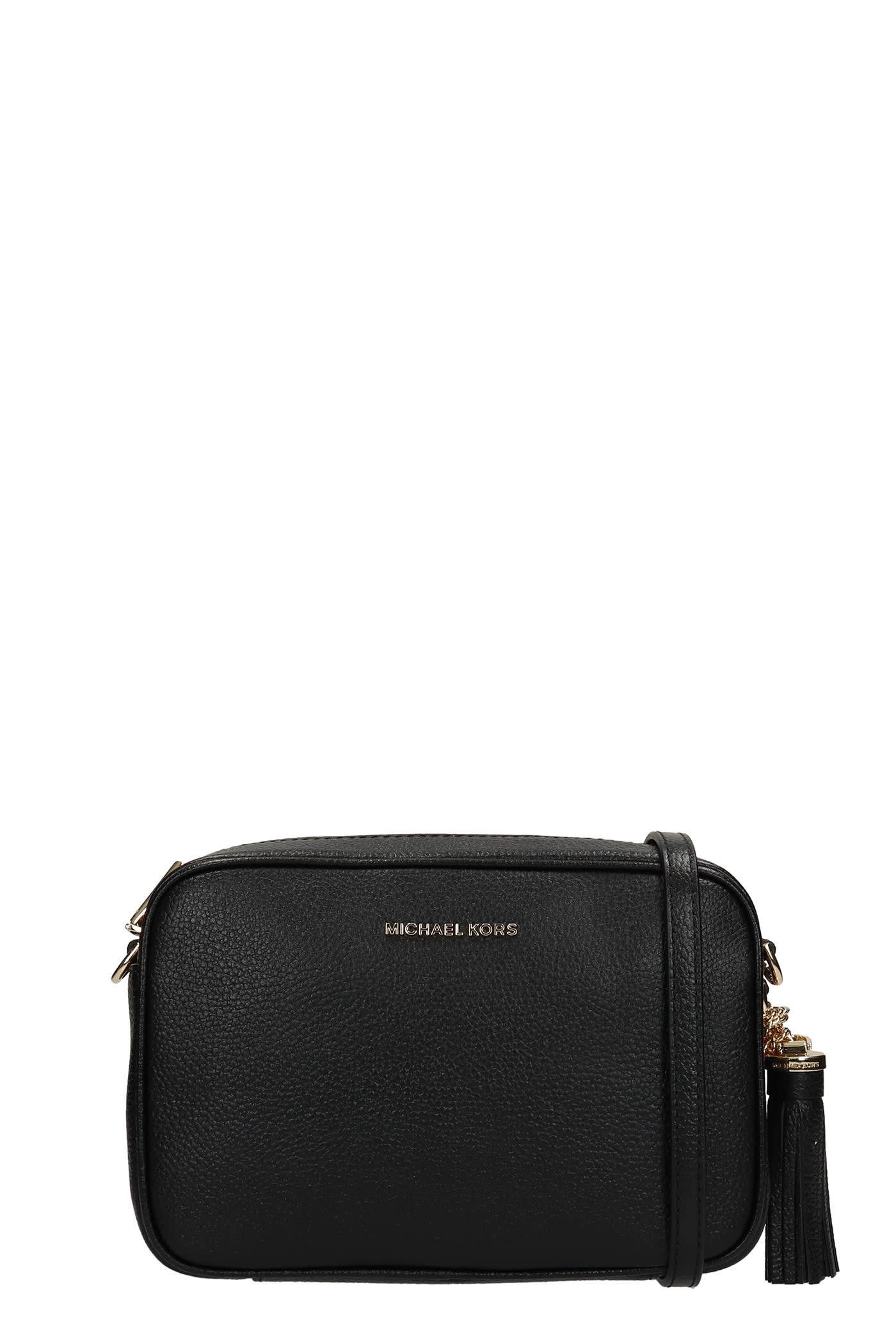Michael Kors Ginny Shoulder Bag In Black Leather