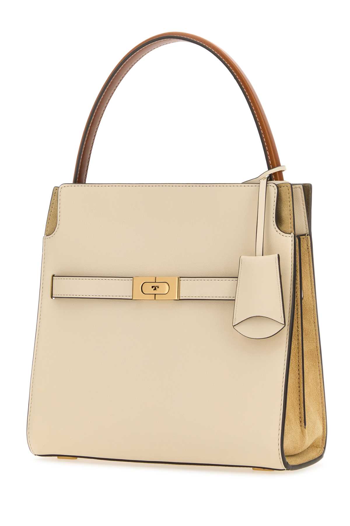 Tory Burch Small Double Lee Radziwill Shoulder Bag In Newcream