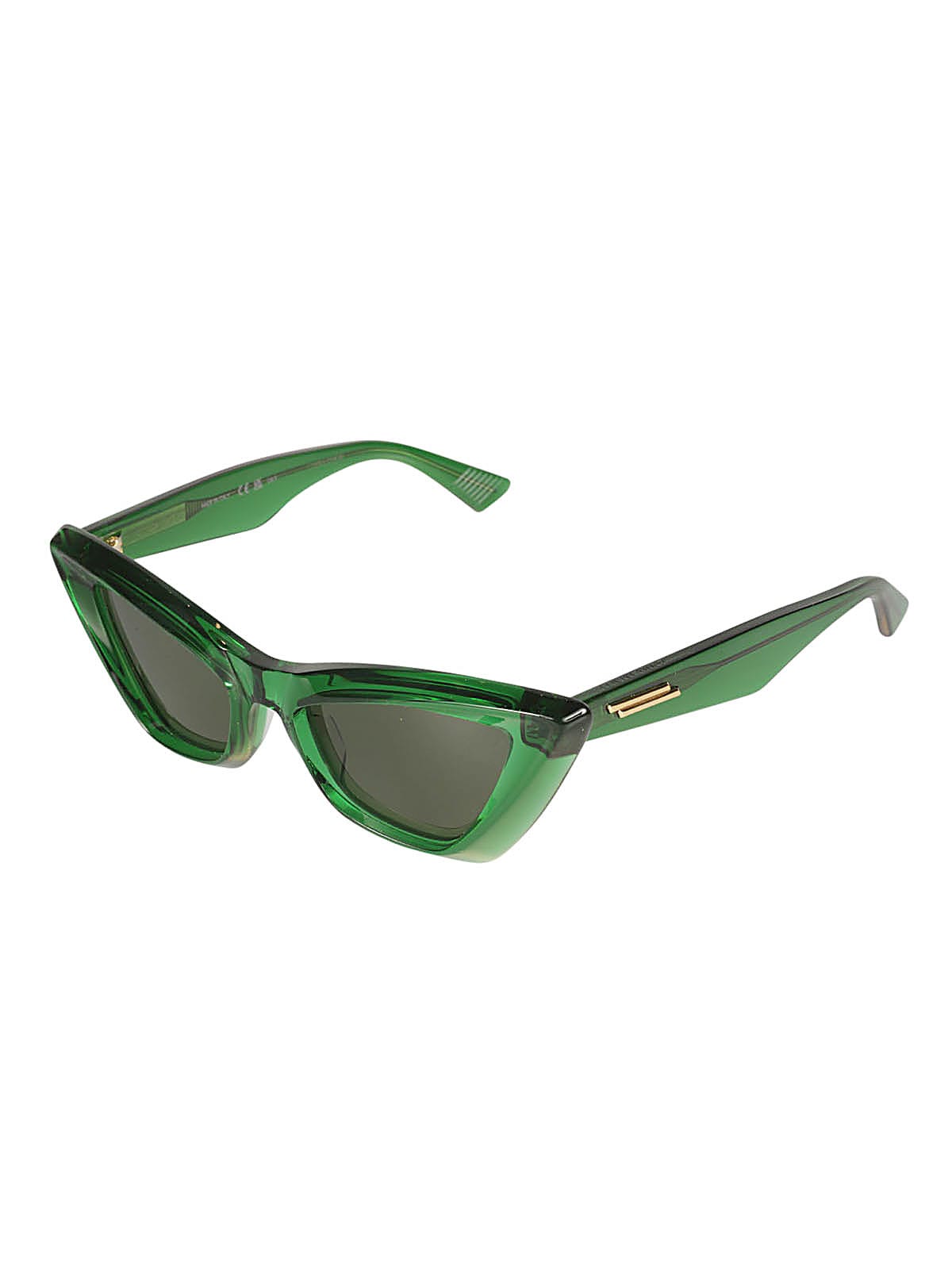 Shop Bottega Veneta Cat Eye Frame Sunglasses In Green