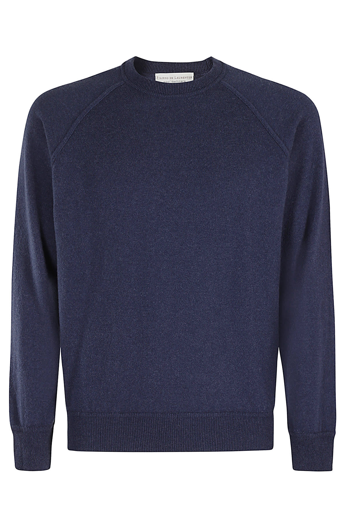 Shop Filippo De Laurentiis Girocollo ml Taglia Felpa In Blu Denim