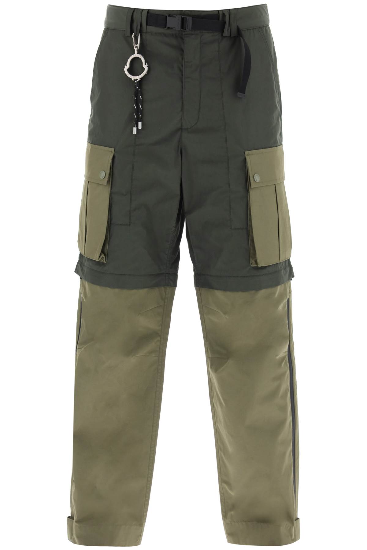 Moncler Convertible Cargo Pants In Military Green