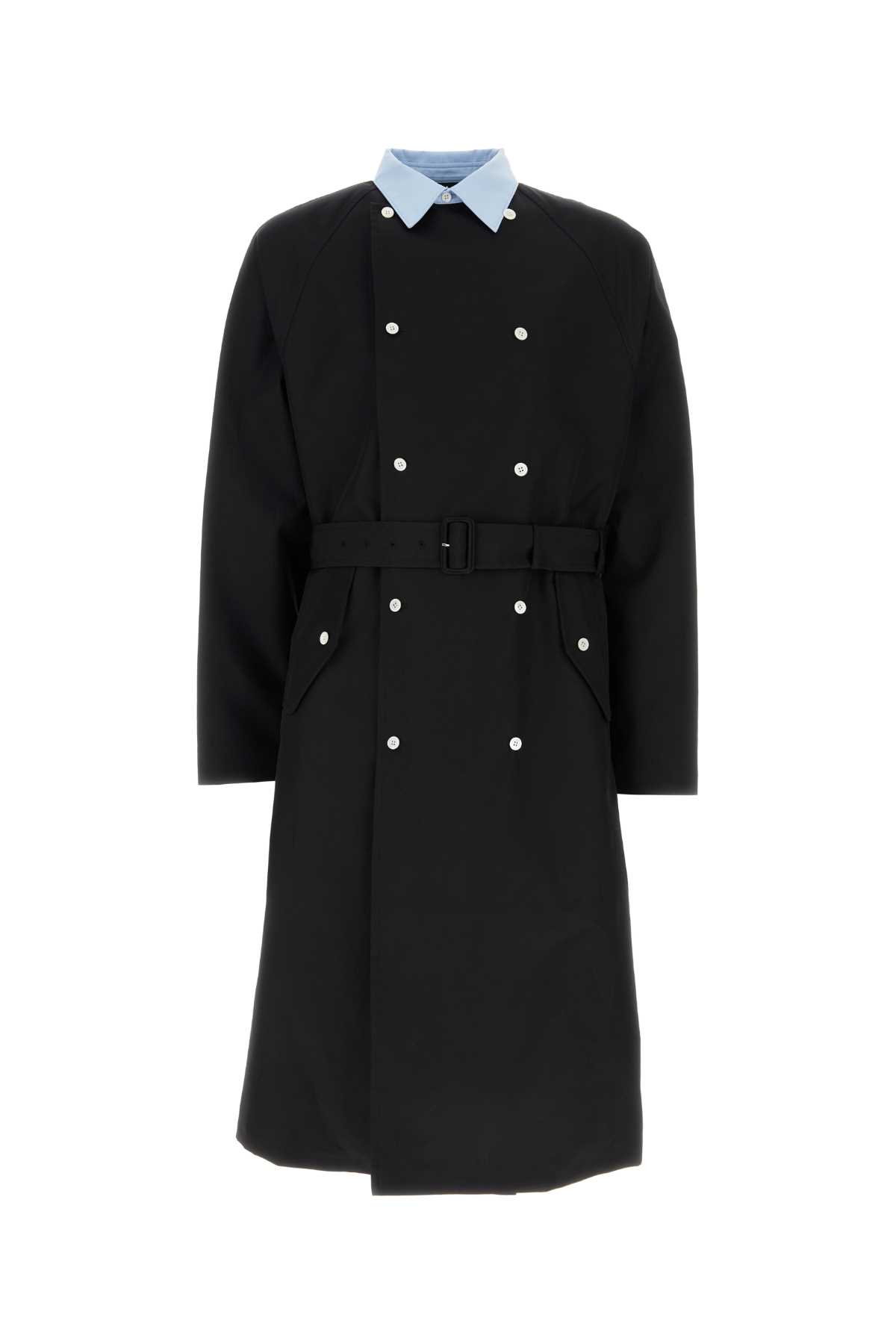 Prada Black Cotton Trench Coat