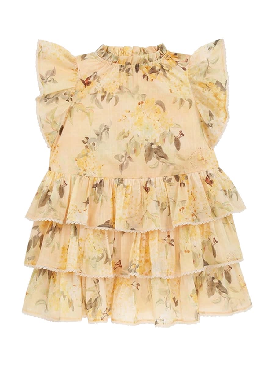 Zimmermann Kids' Dress In Yellow