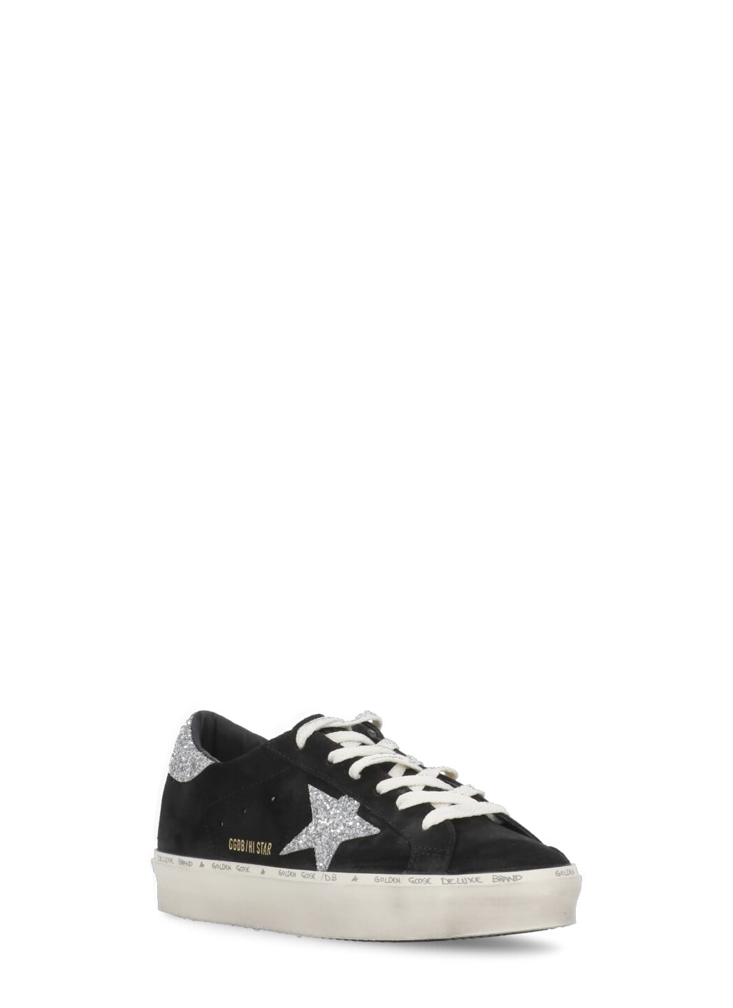 Golden Goose Hi Star Suede Sneakers With Glittered Star And Heel Tab Shoes