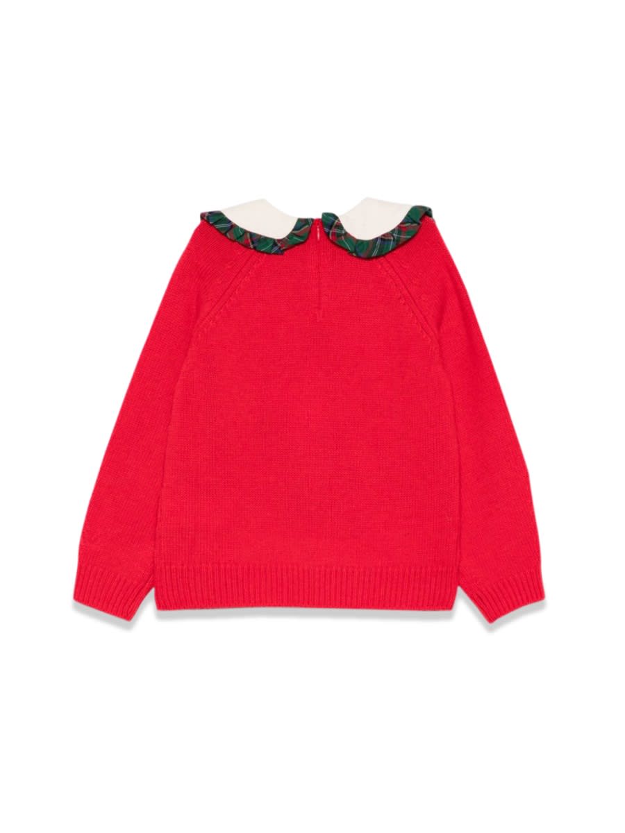 Mc2 Saint Barth Collar Sweater With Baloon Cuff In Multicolour