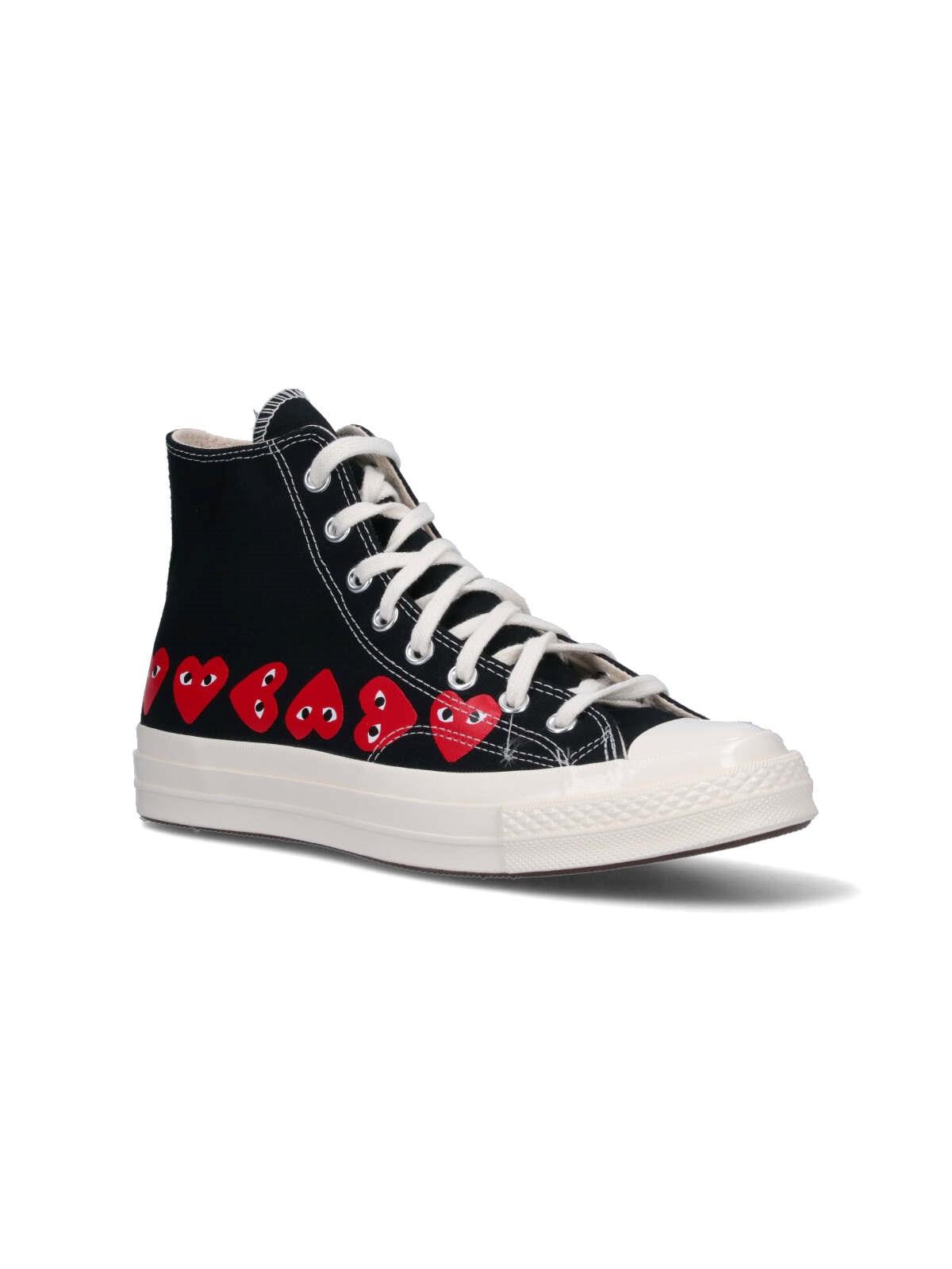 Shop Comme Des Garçons Converse Multi Heart Chuck 70 Sneakers In Black