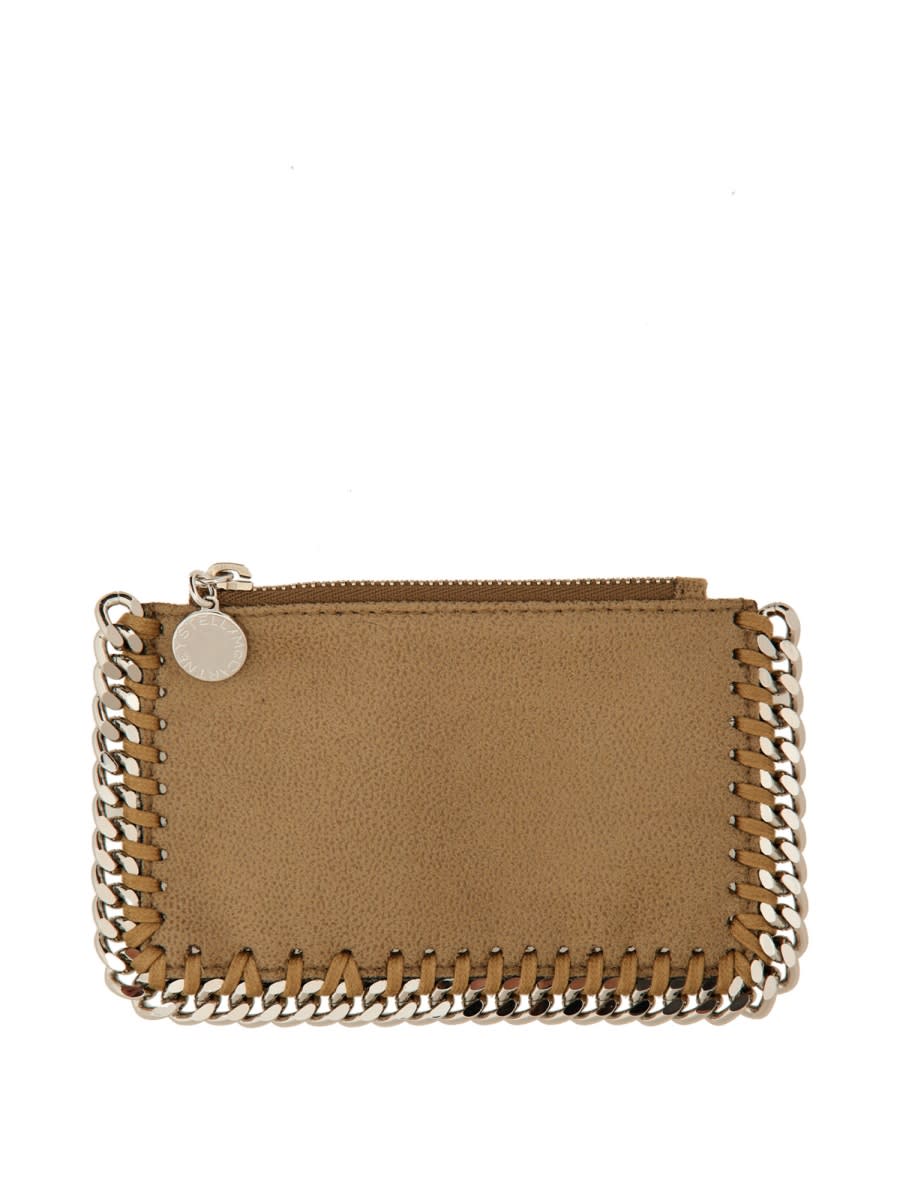 Shop Stella Mccartney Card Holder Falabella In Toffee