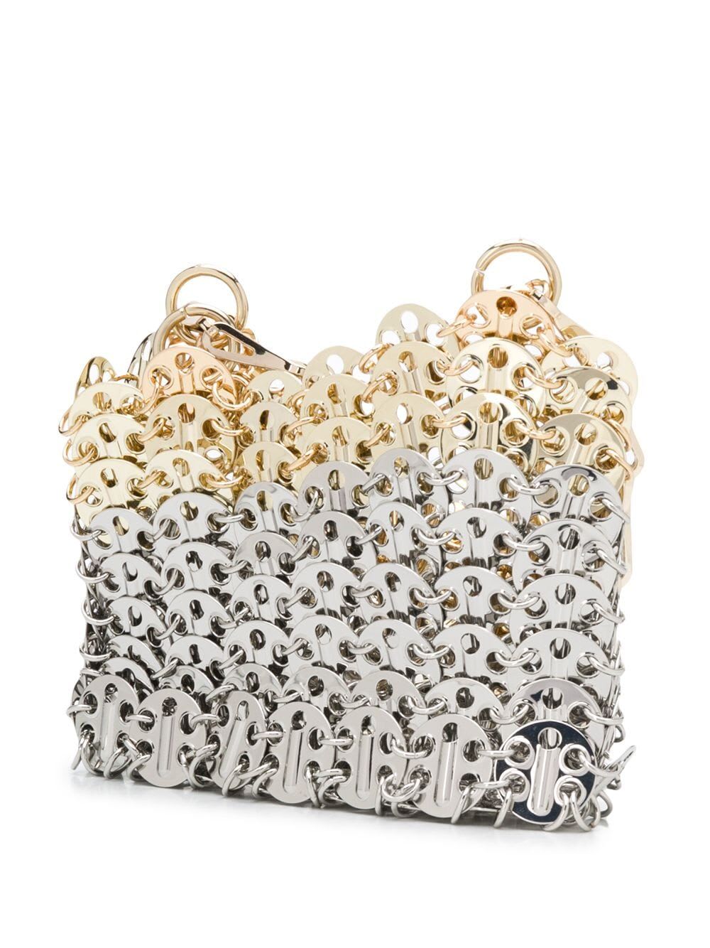 Shop Rabanne 1969 Nano Skyl Bag In Silver Light Gold