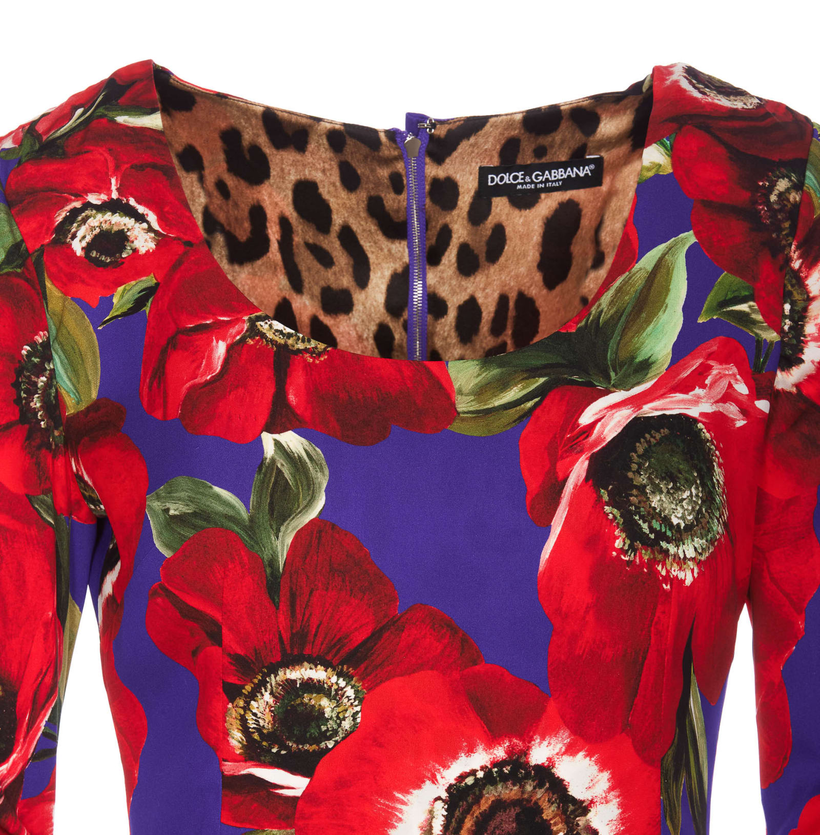 Dolce & Gabbana Anemone Print Sheath Dress In Multicolor