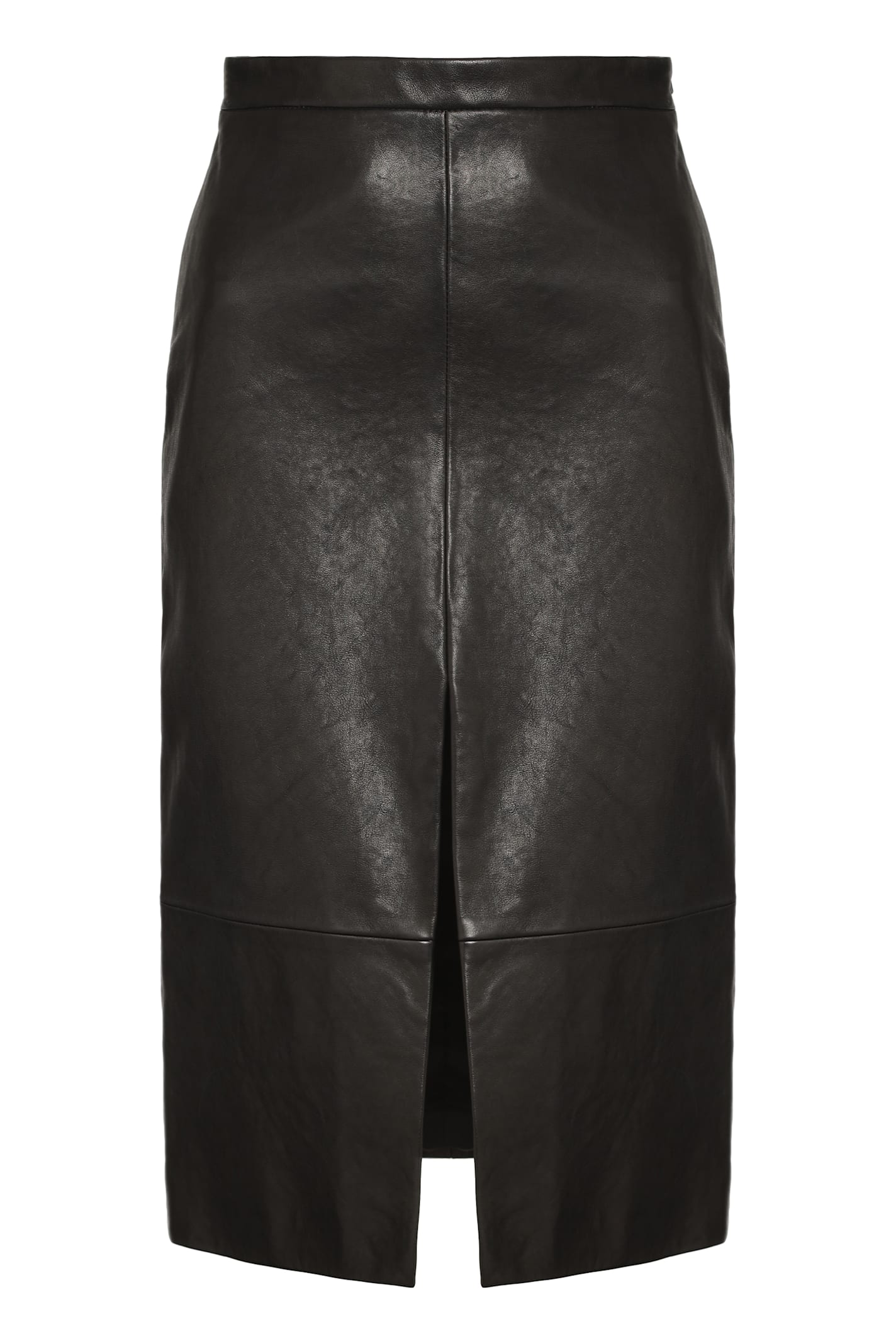 Khaite Freser Black Leather Skirt