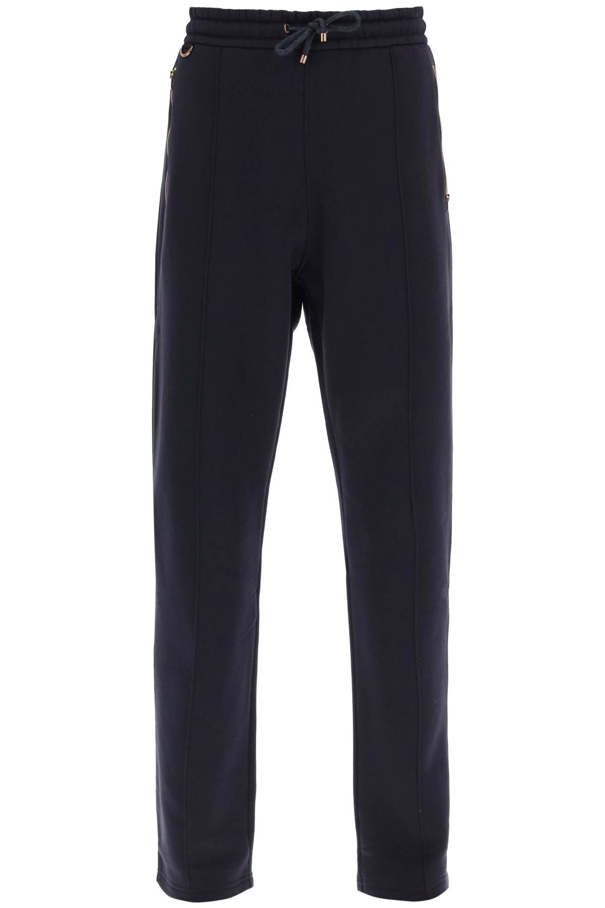 Shop Agnona Cotton And Cashmere Joggers In Night (blue)
