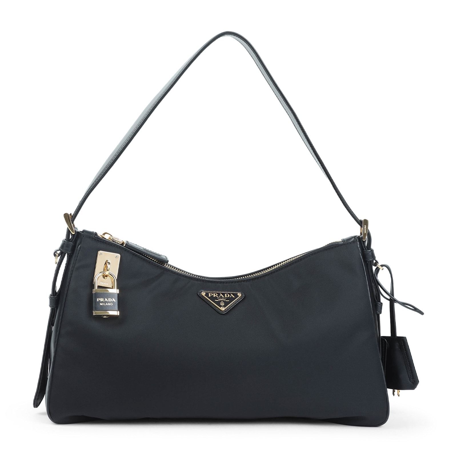 Prada Handbag Sacca With Adjustable Shoulder Strap In Black