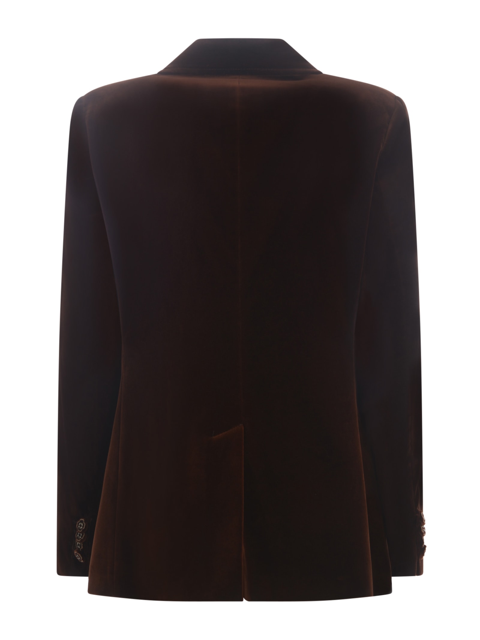 Shop Etro Jacket  In Velvet In Marrone