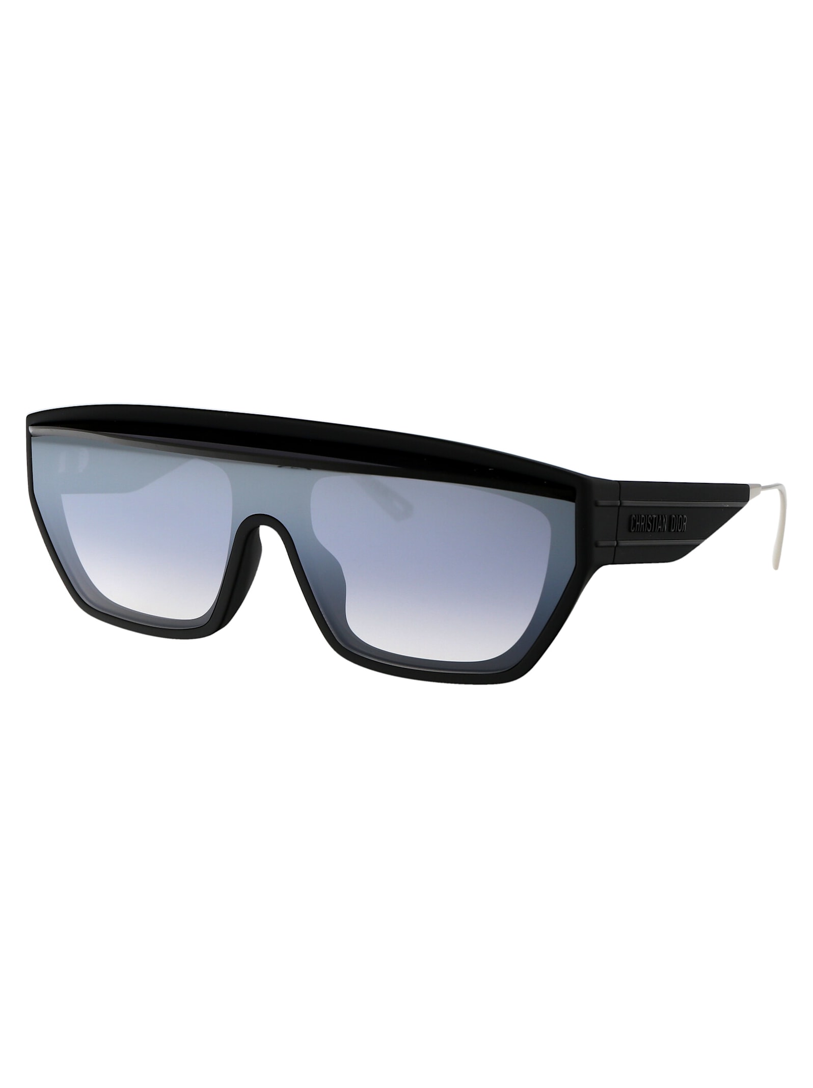 Shop Dior Club M7u Sunglasses In 11a6 Matte Black / Smoke Mirror