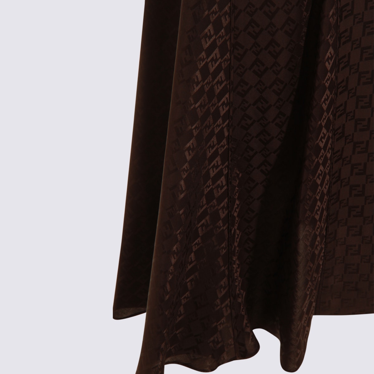 Fendi Brown Silk Skirt In Brown