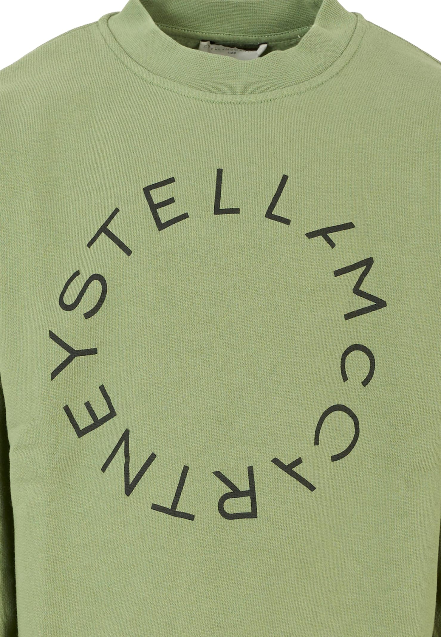 Stella Mccartney Green Sweatshirt For Kids With Logo In Green