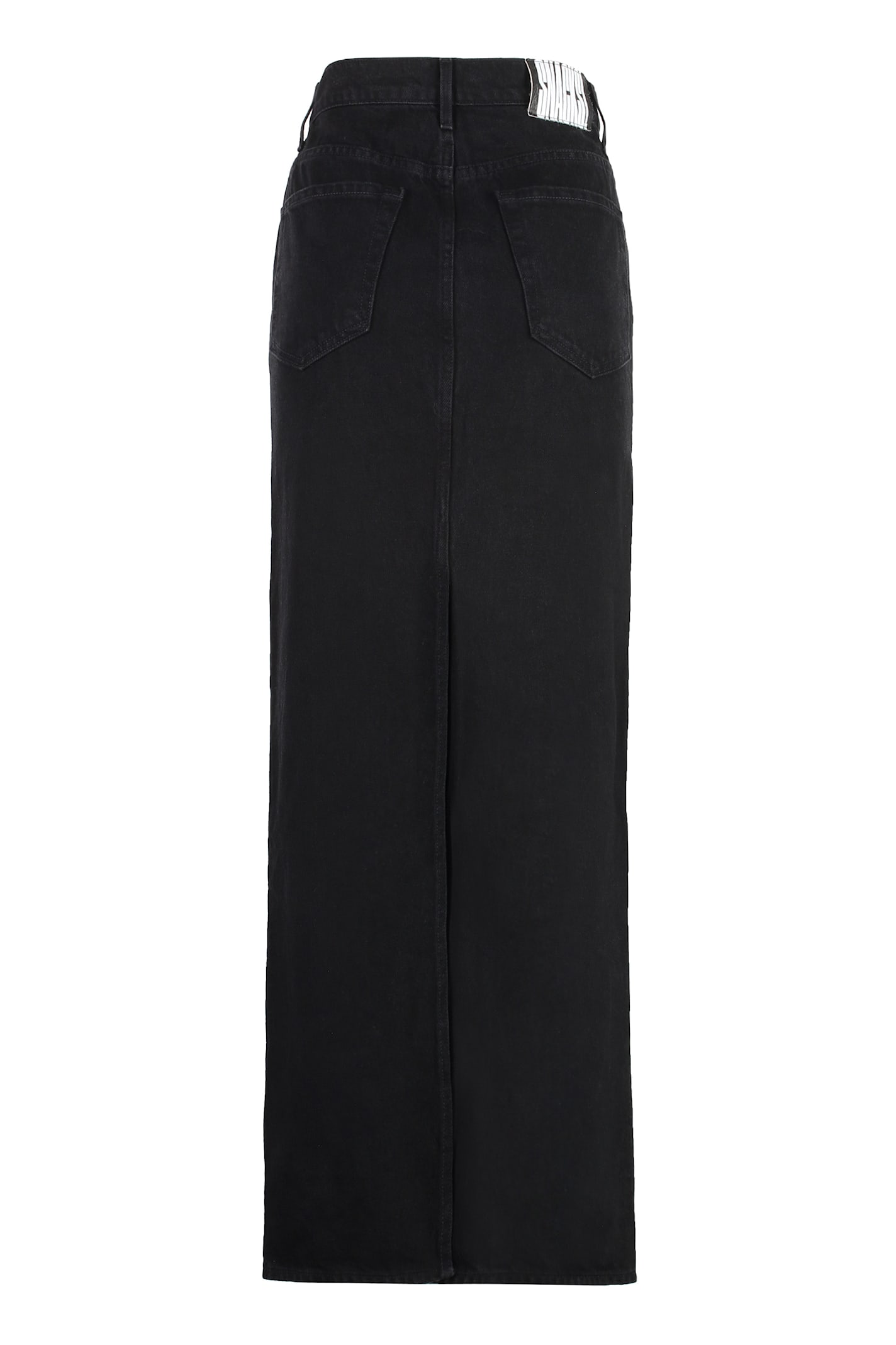Mother Gonna The Fun Dip Slice In Denim Nero Donna In Black