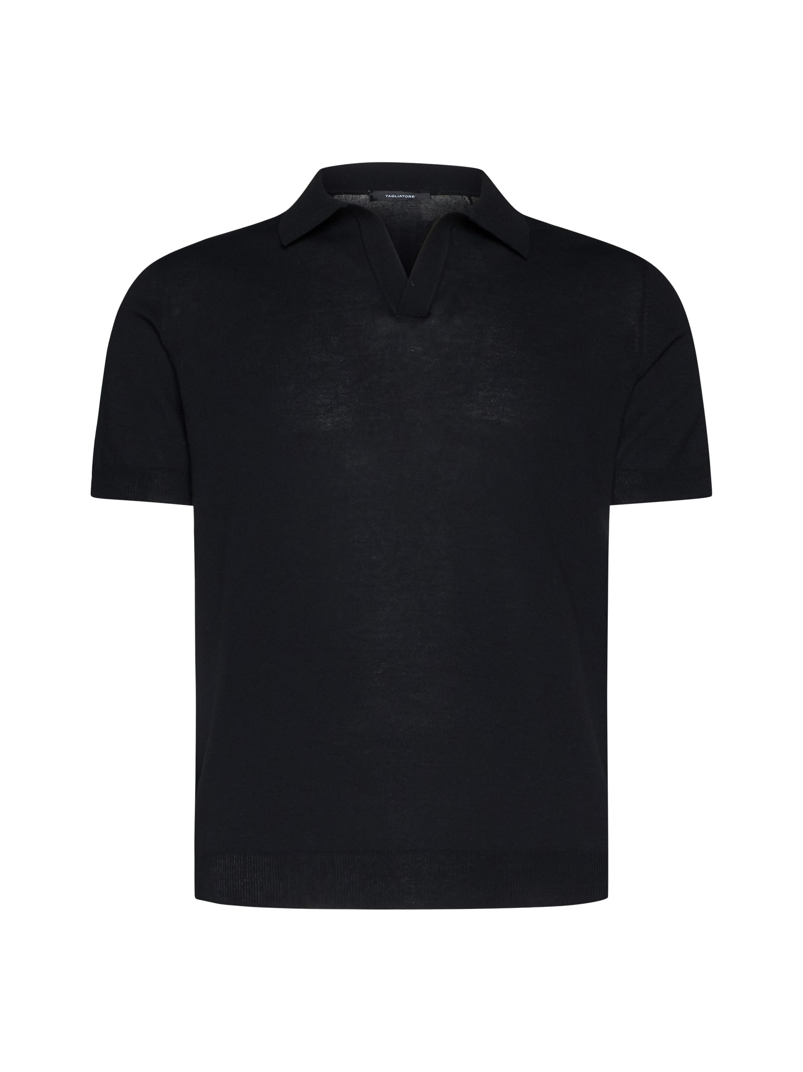 Shop Tagliatore Polo Shirt In Black