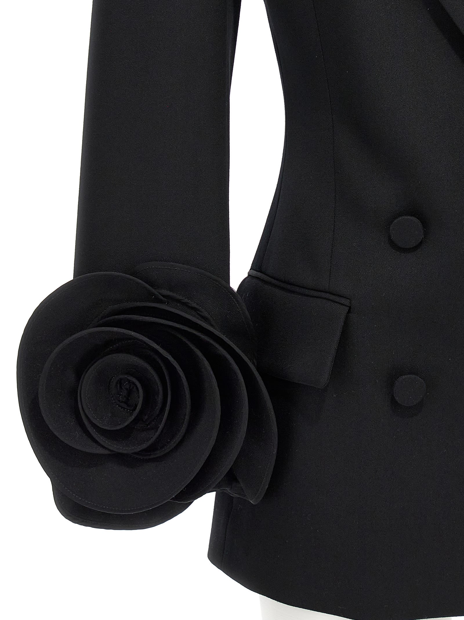 Shop Valentino Rose Blazer In Black