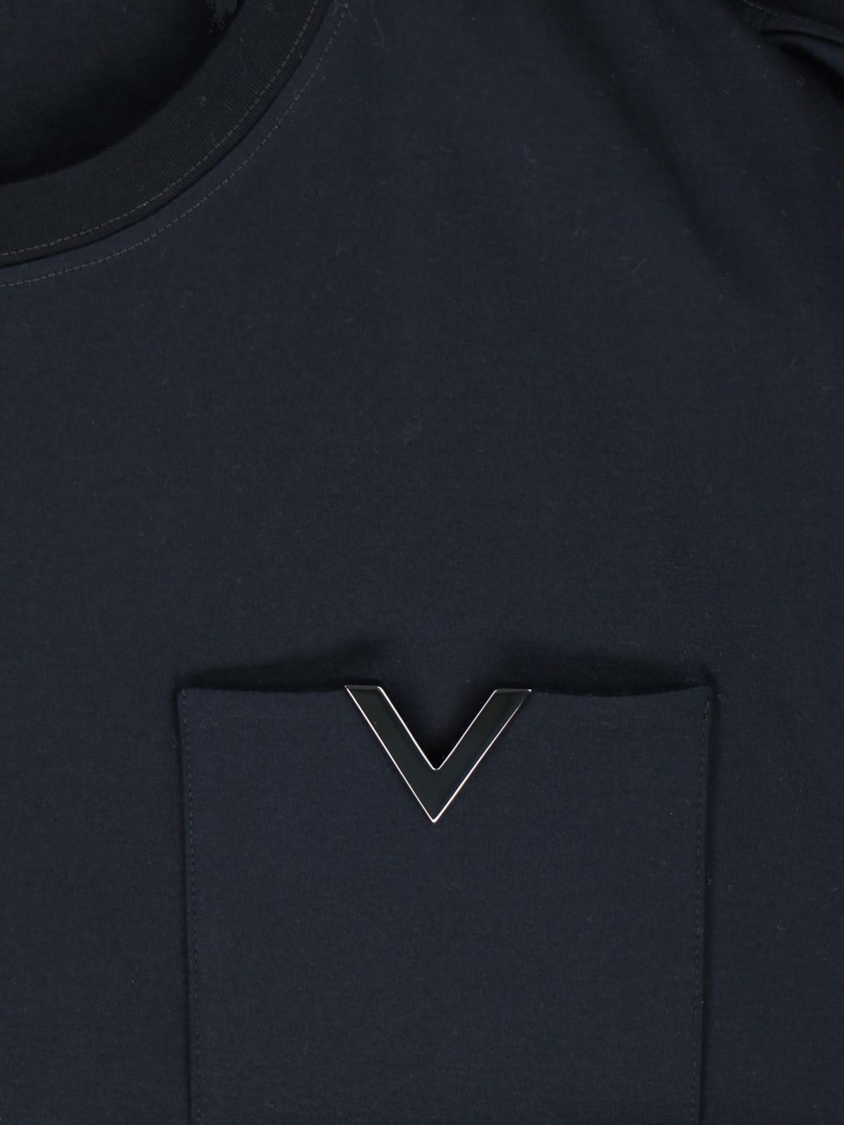 Shop Valentino V Detail T-shirt In Black