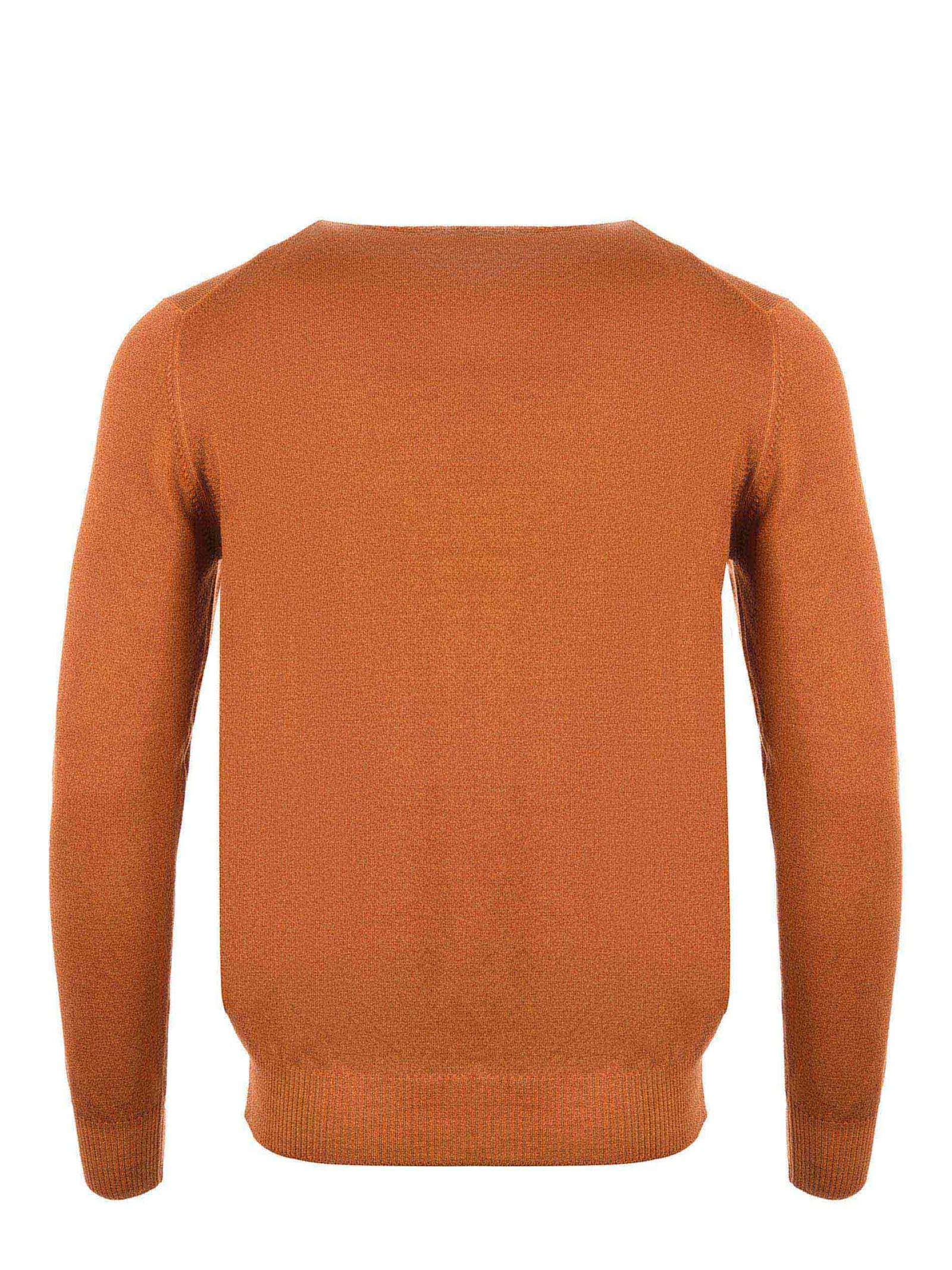 Fay Dyed Virgin Wool Sweater In Ruggine