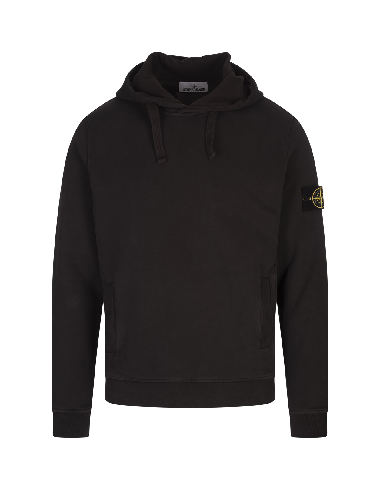 Shop Stone Island Hoodie In Lead Grey Gauzed Cotton