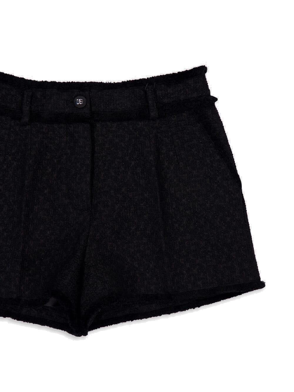 Dolce & Gabbana Frayed Detailing Tailored Shorts In Nero