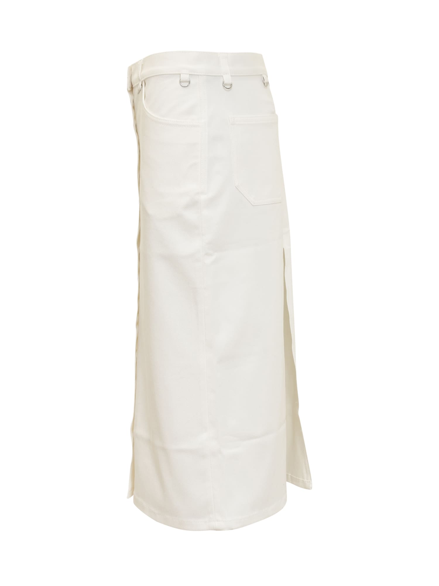 Shop Courrèges Multiflex Denim Skirt In Heritage White