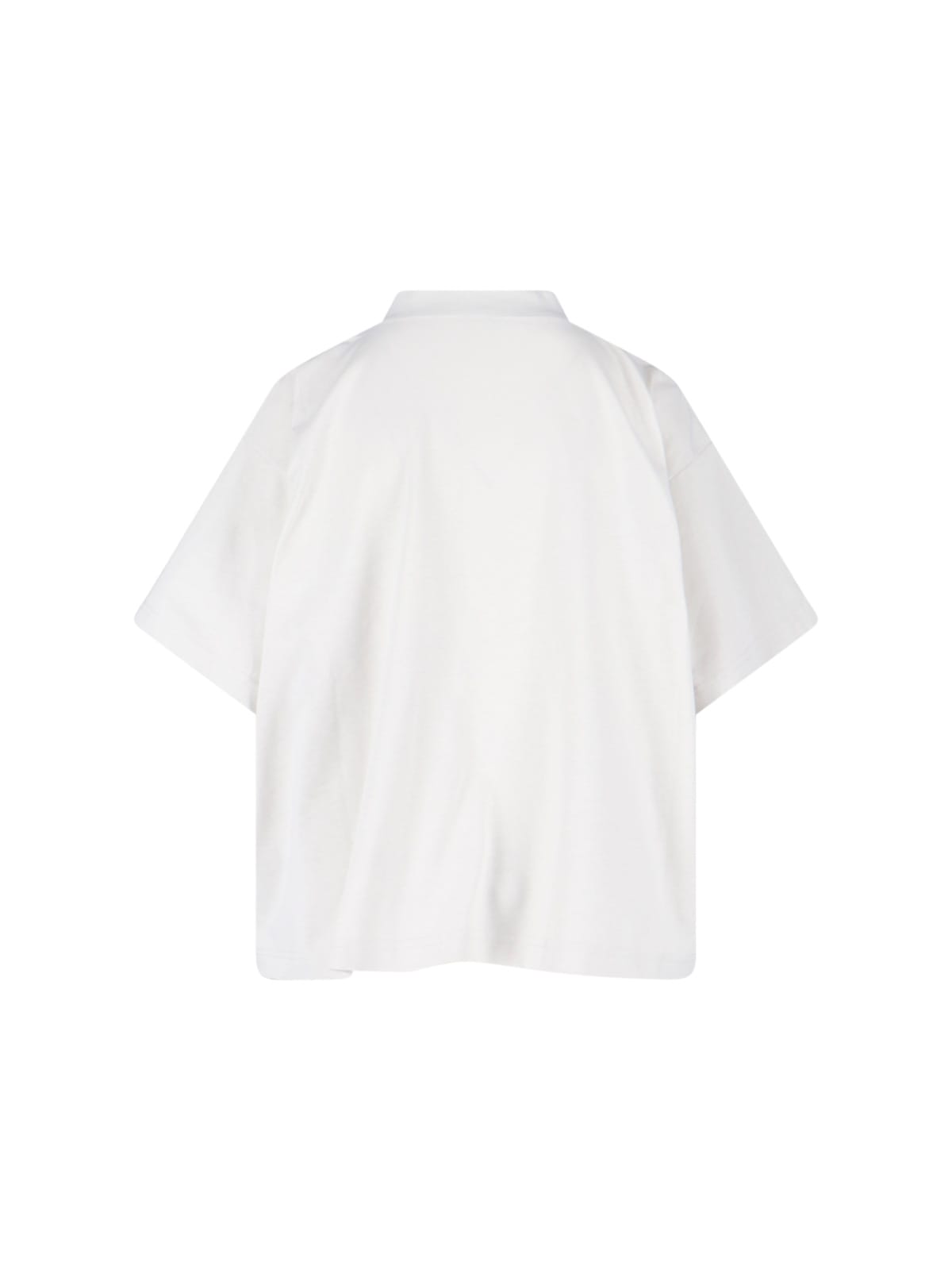 Balenciaga Cotton Tshirt With Logo Print In White