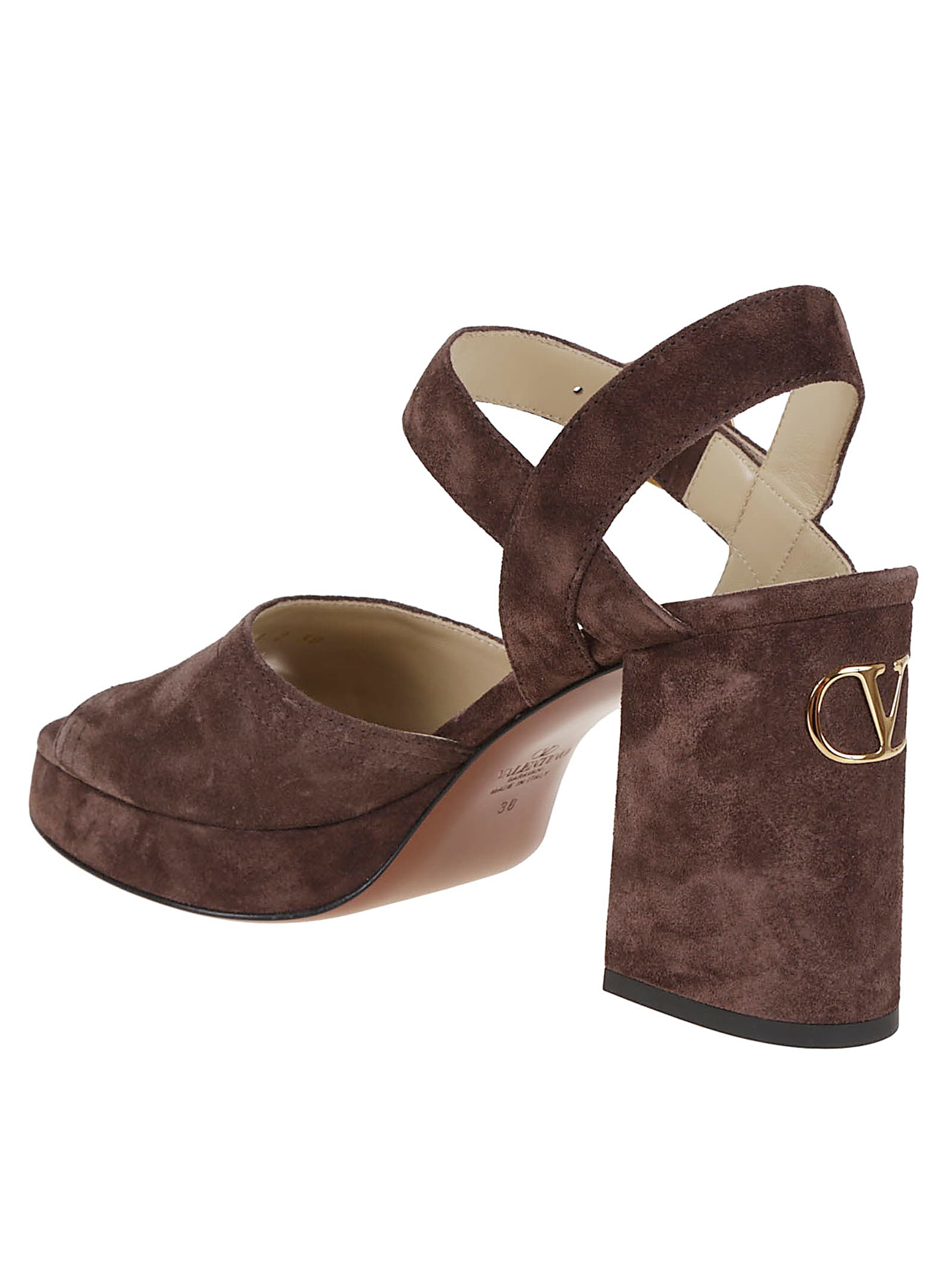 Valentino Fawcette Suede Platform Sandals With 100mm Heel