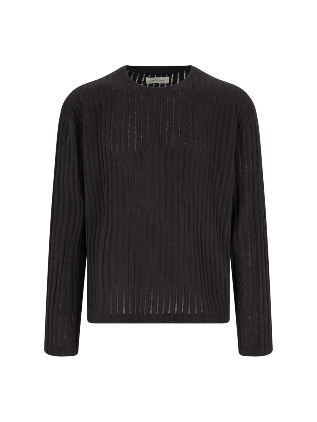 Mfpen Classic Knit Brown Sweater With Ribbed Details In Brown