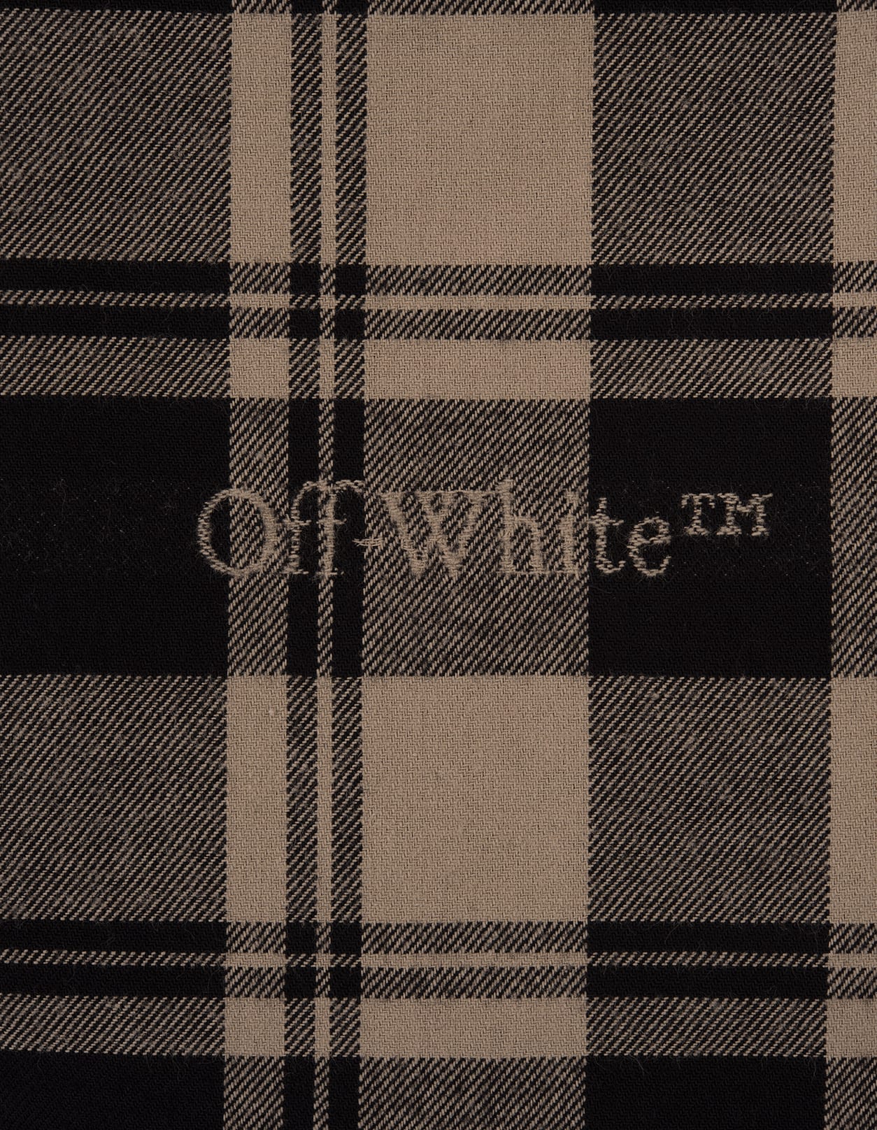 Shop Off-white Beige Check Cotton Shirt In Brown