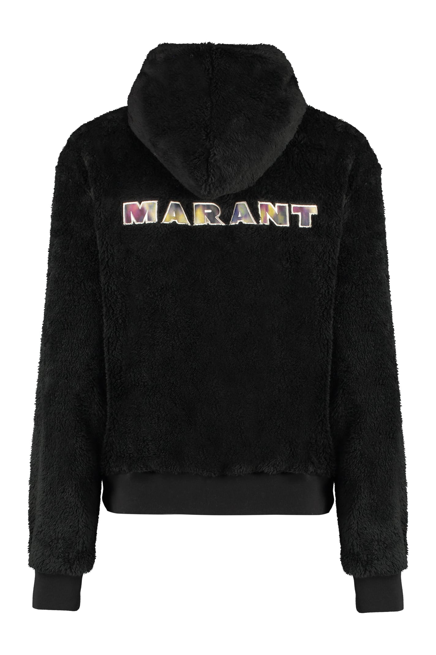 Shop Marant Etoile Maeva Fleece Hoodie In Black