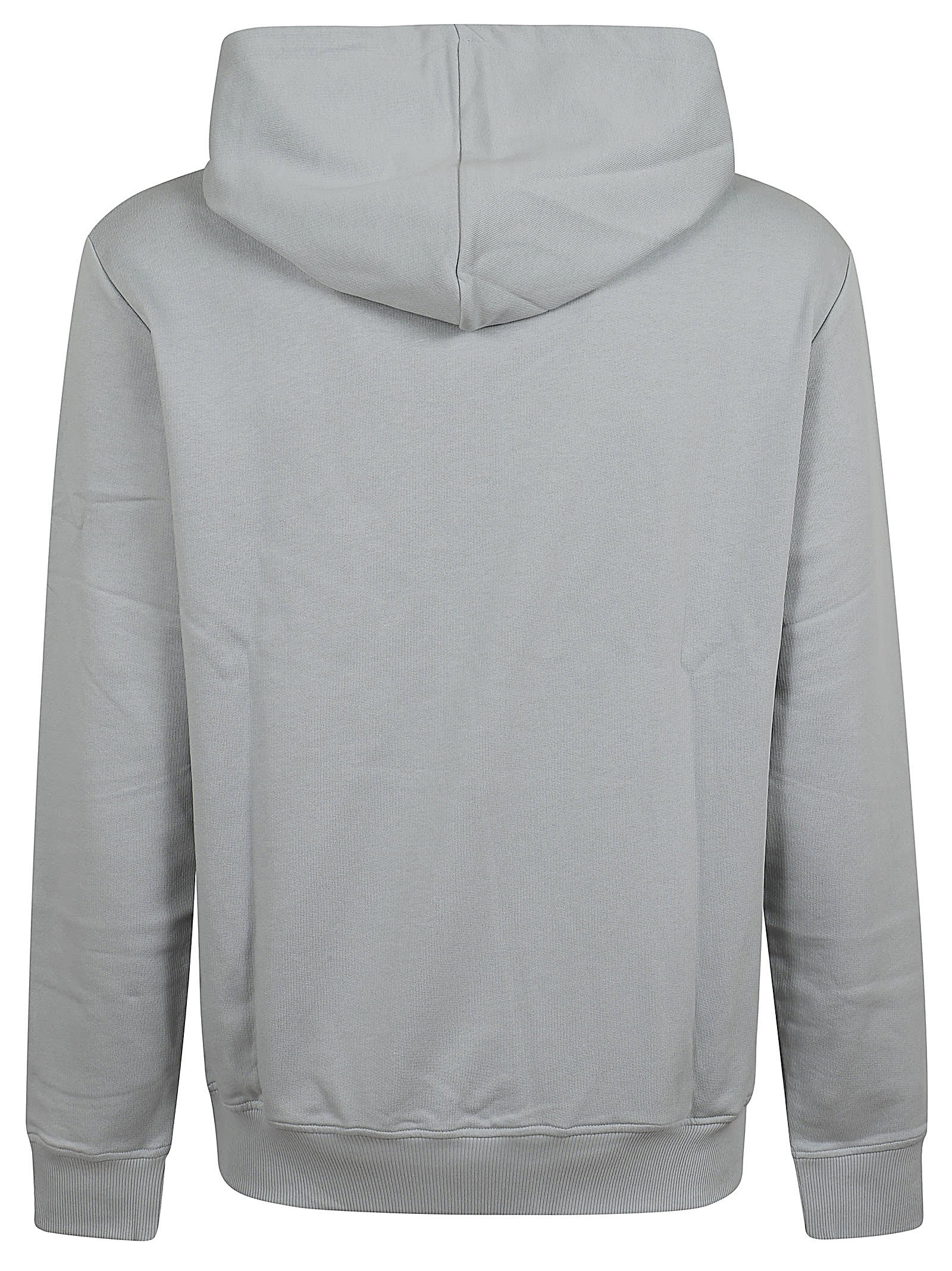 Shop Balmain Print Hoodie In Yhg Gris Chrome Blanc