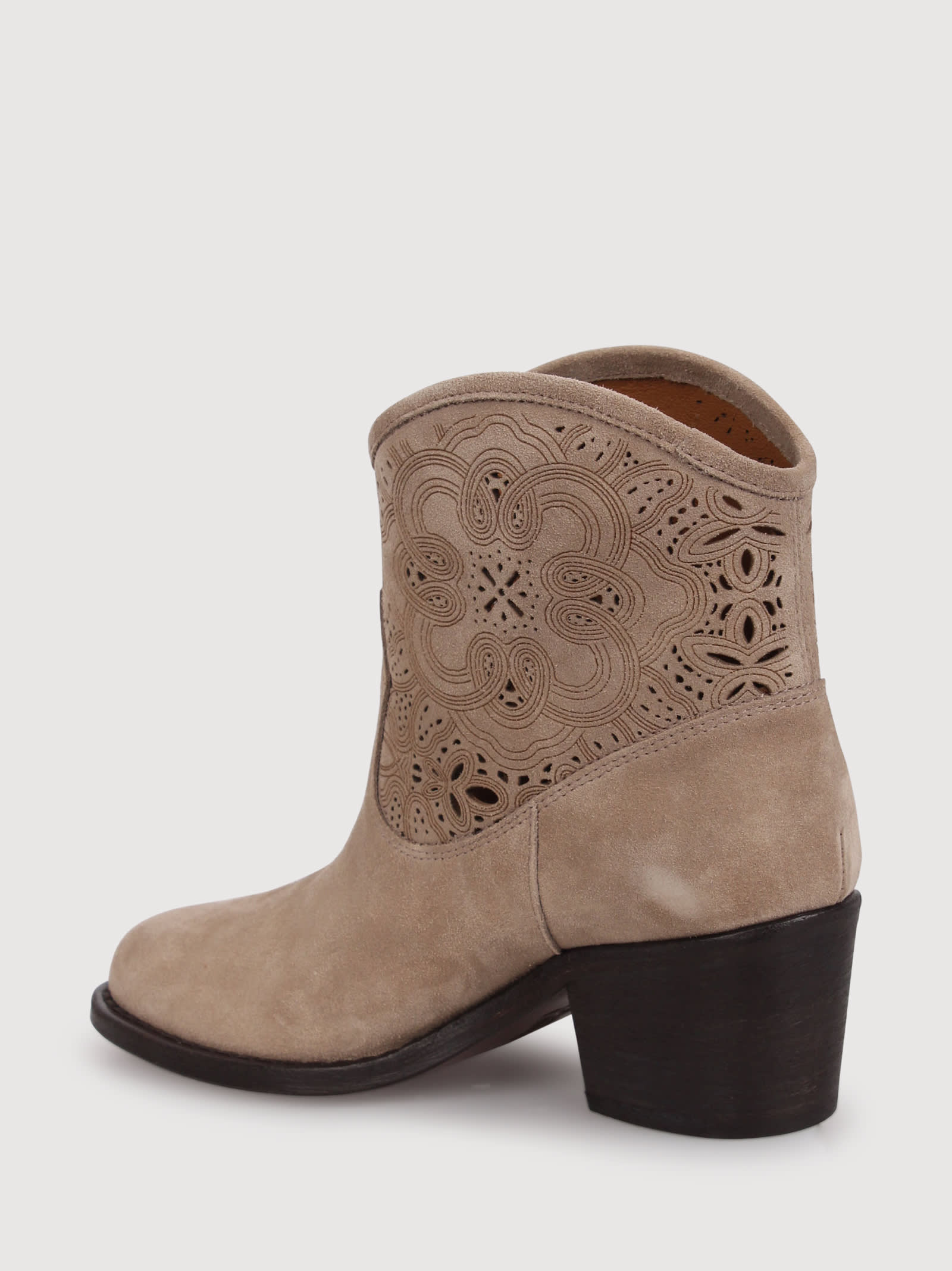 Shop Via Roma 15 Perforated Boot With Internal Wedge