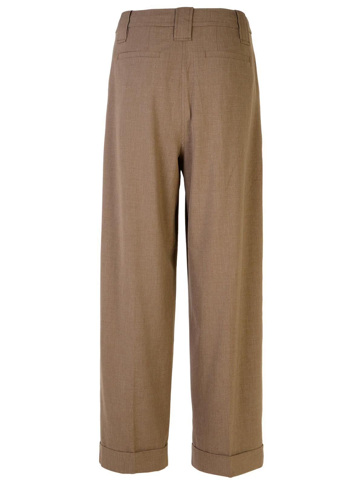 Shop Ganni Shiitake Viscose Blend Pants In Brown