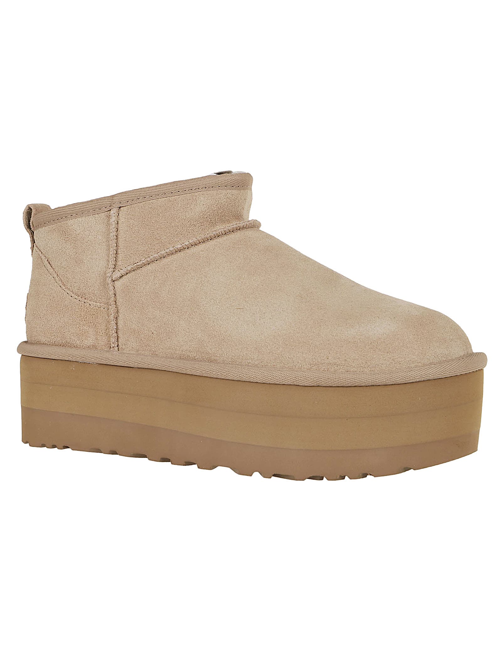 Ugg Classic Ultra Mini Platform Suede Ankle Boots In Brown