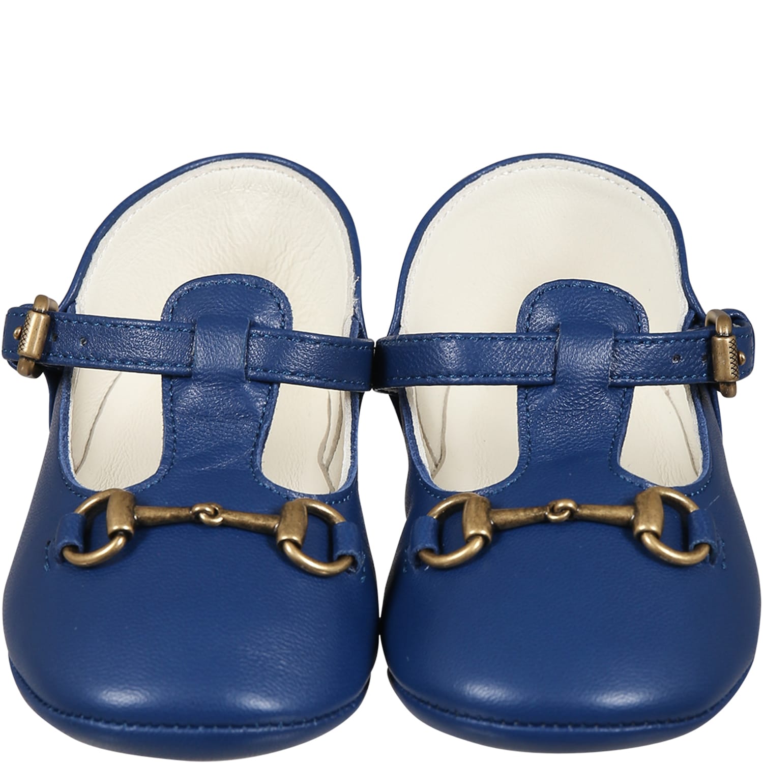 Shop Gucci Blue Ballet Flats For Babykids With Clamp