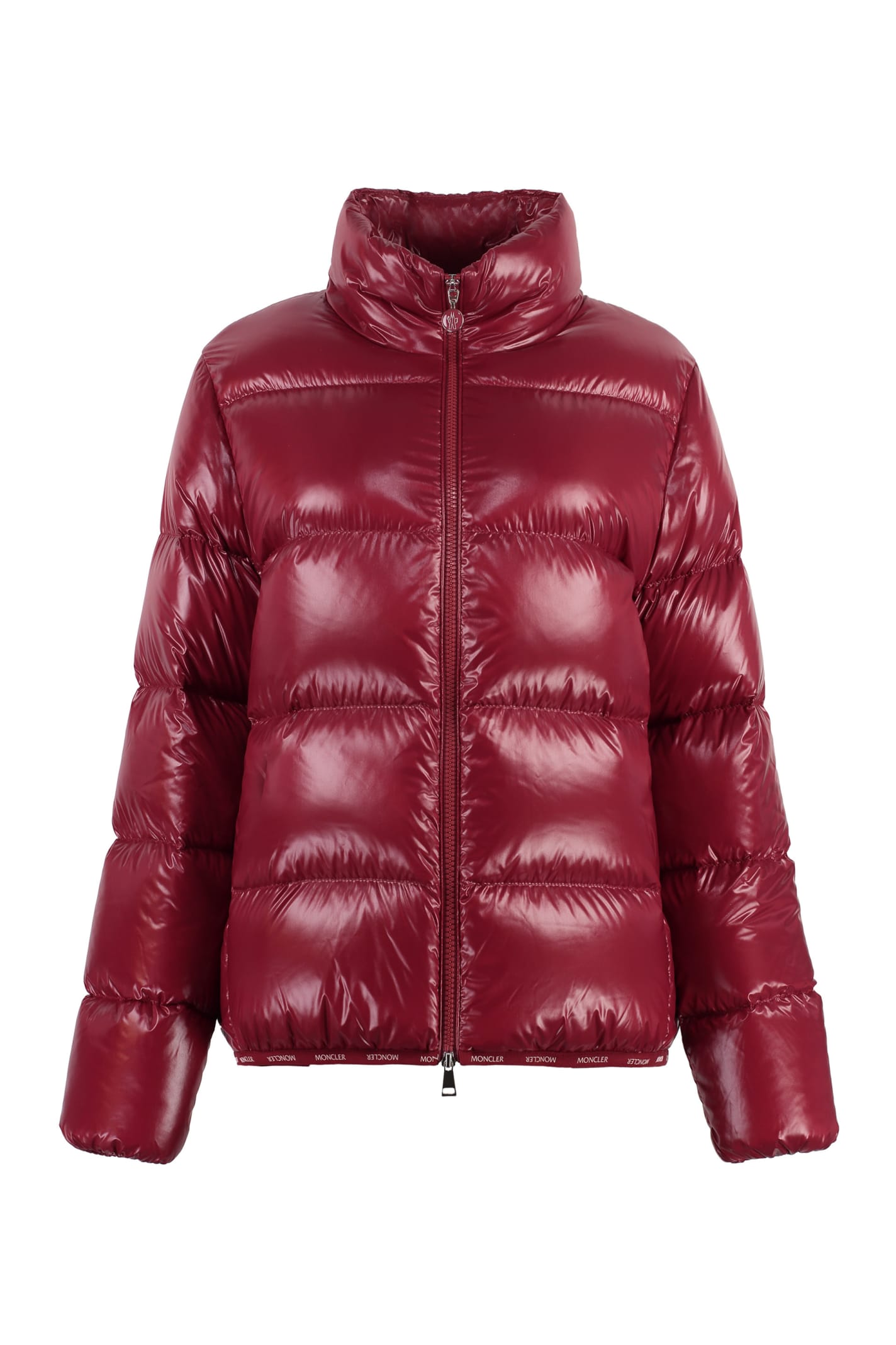 Shop Moncler Abbadia Short Down Jacket In Red