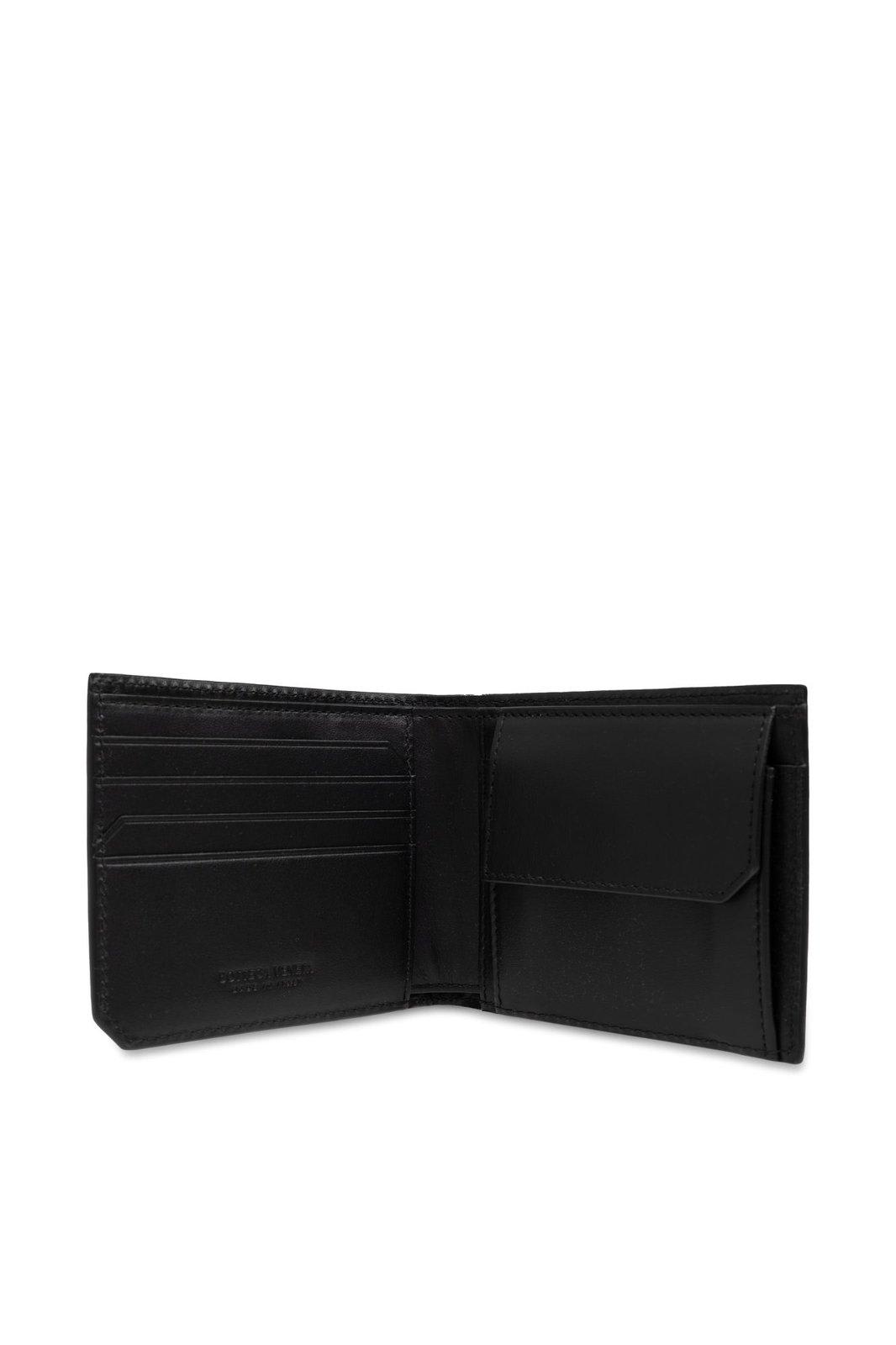 Shop Bottega Veneta Intrecciato Bi-fold Wallet In Black