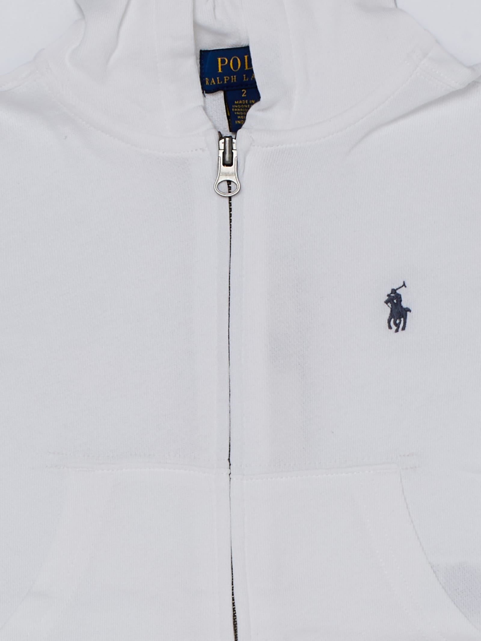 Shop Polo Ralph Lauren Fullzip Hoodie In Bianco
