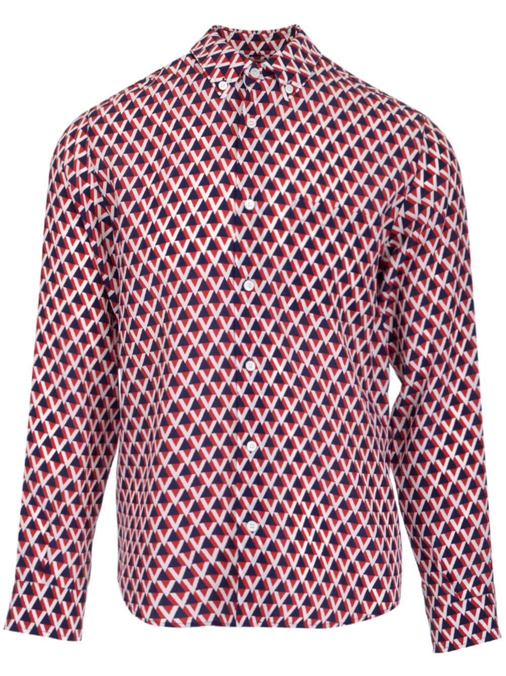 Valentino Veehive Printed Long-sleeved Shirt