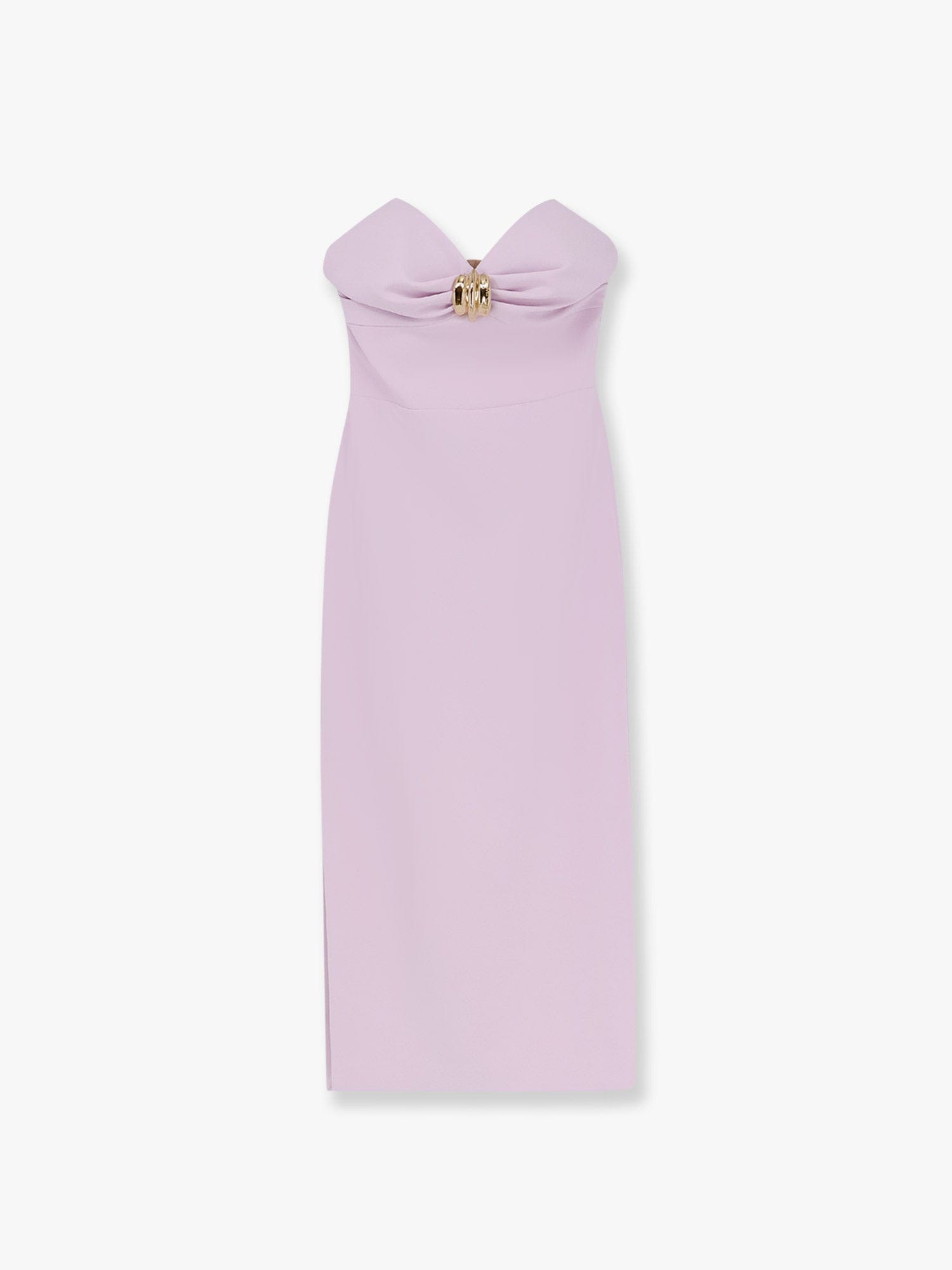 Elisabetta Franchi Midi Dress With Gold Metal Detail In Pink