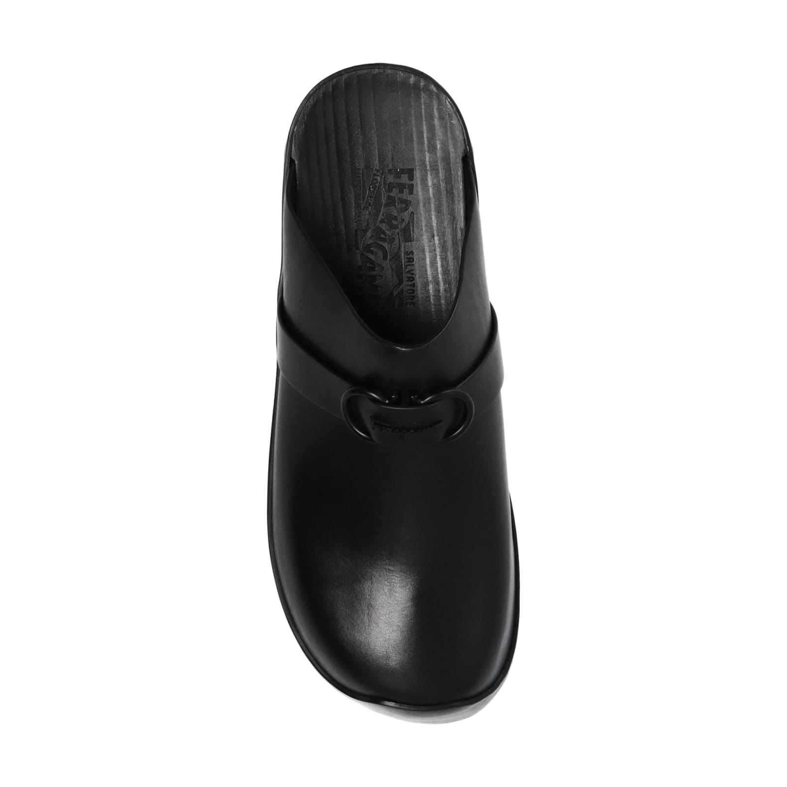Shop Ferragamo Nope Leather Slides In Black