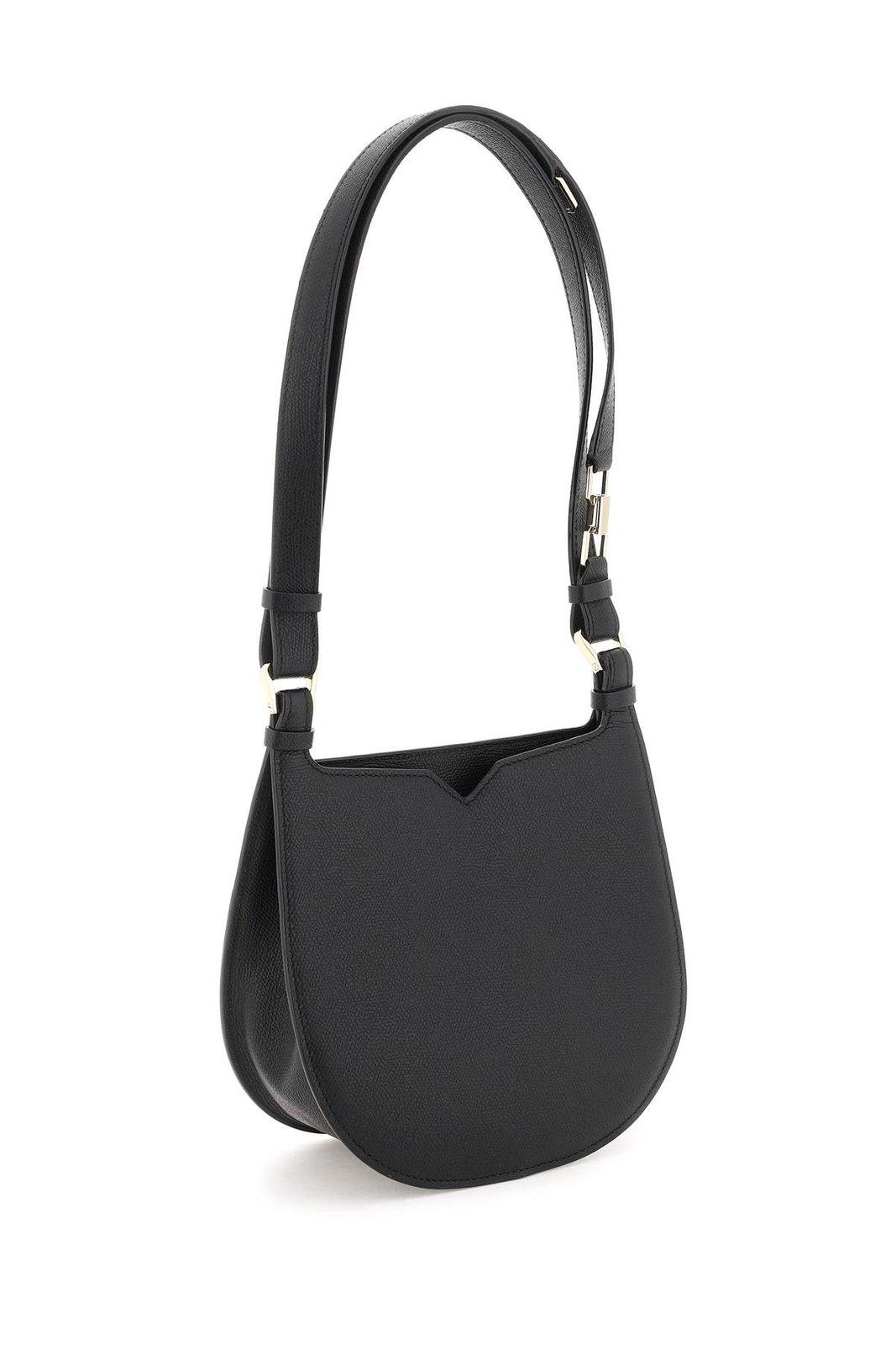 Shop Valextra Weekend Hobo Mini Shoulder Bag In Black