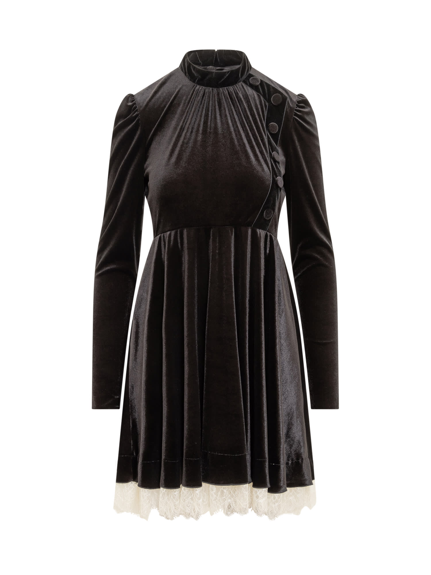 Shop Philosophy Di Lorenzo Serafini Velvet Dress In Fantasia Nero