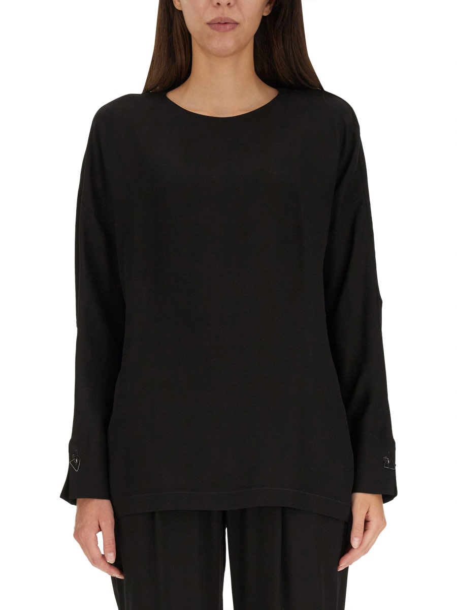 Shop Fabiana Filippi Crepe Tops. In Black