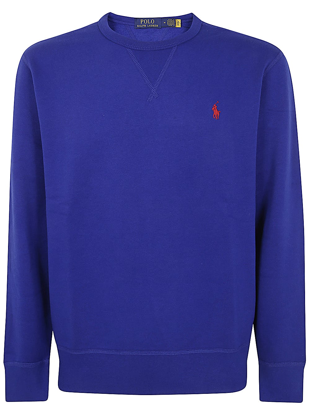 Shop Polo Ralph Lauren Long Sleeve Knit Crew Neck Sweatshirt In Heritage Royal